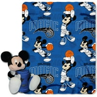 Hivatalos NBA és Disney CoOrlando Magic Mickey Mouse Hugger karakter alakú párna és 40 50 gyapjú dobás szett