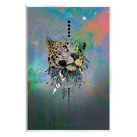Stupell Industries Fractal Dreamcatcher Jaguar Graphic Art Unker keret Art Print Wall Art, Karin Roberts tervezése