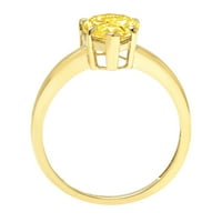 2.0 ct körte vágott sárga szimulált gyémánt 18K sárga arany évforduló eljegyzési gyűrű mérete 9.75
