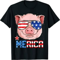 Pig Merica július 4. póló amerikai zászló USA póló