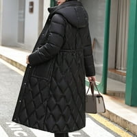 Téli Kabátok Női Könnyű Kapucnis Túlméretezett Hosszú Ujjú Zip Gomb Víz Packable Meleg Hosszú Kabátok