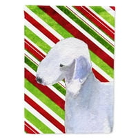 Caroline kincsei SS4552-zászló-szülő Bedlington Terrier Candy Cane Ünnep Karácsonyi zászló, Többszínű