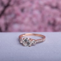 Miabella női CT Morganite és Diamond Accent 10KT Rose Gold Halo Wedo Ring