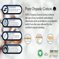 A1hc törölközők Cotton Washcloths szett organikus pamut, Gots Certified prémium minőségű arc törlőkendők, Feather