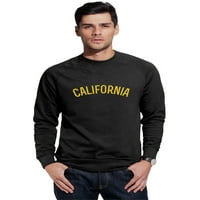 Daxton California Pulóver Sportos Fit pulóver Crewneck francia frottír szövet, Fekete Pulóver arany betűk, 1XL