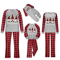 Matching Christmas Onesies Párok aranyos Gnome Xmas Tree grafikus Hosszú ujjú pólók felsők és nadrágok két ruhát öltöny