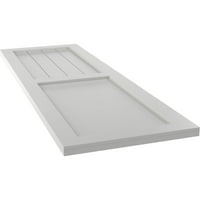 Ekena Millwork 15 W 31 H True Fit PVC parasztház lapos panel kombinált rögzített redőnyök, Hailstorm szürke