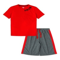Wonder Nation Boys rövid ujjú ing és rövidnadrág pizsama szett, 2 darab, méretek 4- és Husky