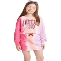 Justice Girls márkás festékhatás hosszú ujjú pulóver, méretek XS-XLP