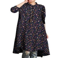 Bomotoo Női Geometriai póló ruha a-line szabálytalan szegély rövid Mini ruhák Bohém alkalmi Virágmintás Sundress