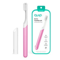 Quip felnőtt elektromos fogkefe, beépített időzítő + utazási tok, bíbor műanyag, Ct