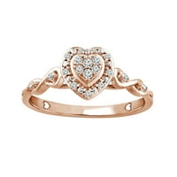 A szerelem színe karátos T.W. Diamond Promise Ring 10K rózsa aranyban, mini szív koszorúval
