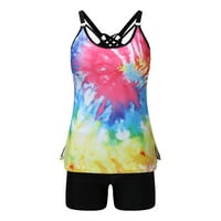 voss női multi color tie-dye nyomtatási készlet két swimdress és panty fürdőruhák