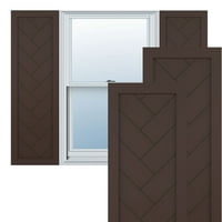 Ekena Millwork 18 W 51 h True Fit PVC egyetlen Panel Halszálkás Modern stílus Fix Mount redőnyök, mazsola Barna