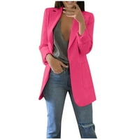 Női Felsők Női Téli Hosszú Ujjú Irodai Kabát Kardigán Öltöny Hosszú Kabát Hot Pink Xl