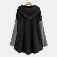 Voncos női kardigán kabát Clearance-meleg könnyű, Hosszú ujjú alkalmi őszi téli Plusz méretű kapucnis kabát sötétszürke