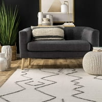 Nuloom Beatnik Wavy Flatweave Tassels Runner szőnyeggel, 2 '6', elefántcsont