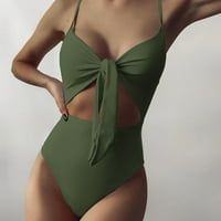 Ersazi Clearance aranyos bikini Női divat Bikini szett fürdőruha két töltött Soild fürdőruha Beachwear zöld fürdőruha