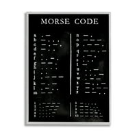 A Stupell Indperies Vintage Morse kóddiagram ábécé és számok, 14, Design by Vision Studio