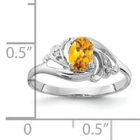 Primal arany karátos fehér arany 6x ovális citrin és gyémánt gyűrű