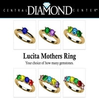 Nana lucita felnőtt női anyák gyűrű 1- kövek 10k sárga aranyban, anyák napi ajándék méretű 4. kő2