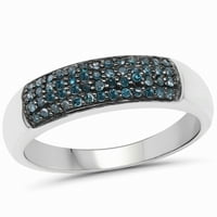 0. Karátos Valódi Kék Gyémánt . Ezüst Gyűrű