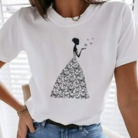 Penkiiy női nyári Vintage nyomtatott minta alkalmi rövid ujjú felsők blúz nyári sokoldalú póló fekete a Clearance