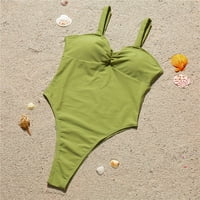 Cara Lady Női Bandeau Kötés Bikini Szett Push-Up Brazil Fürdőruha Fürdőruha Fürdőruha Zöld M
