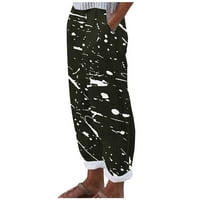 Mrat Capris nadrág Női Palazzo széles láb nyomtatott Sweatpants nadrág húzózsinóros Magas derekú Sport vágott nadrág