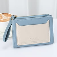 Yinguo Divat Női ID rövid pénztárca egyszínű táska cipzáras pénztárca több kártyahely kuplung táska