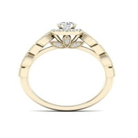 Imperial 3 8ct tdw gyémánt 10K sárga arany halo eljegyzési gyűrű