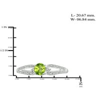 JewelersClub Peridot Ring Birthstone Jewelry - 0. Karát peridot 0. Sterling ezüst gyűrűs ékszerek fehér gyémánt akcentussal