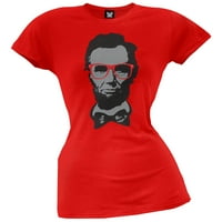 Abraham Lincoln Geek Szemüveg Juniors Piros Póló-Kicsi