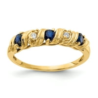 Primal arany karátos sárga arany zafír és AA gyémánt gyűrű