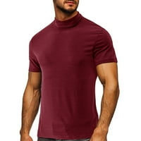 Clearance Hfyihgf Férfi Ál Garbó Póló Rövid Ujjú Pulóver Alap Tervezett Undershirt Stretch Könnyű Slim Fit Sportos