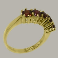 Brit készült 10K sárga arany természetes gránát Női évforduló gyűrű - méret opciók-Méret 12
