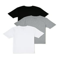 A Wonder Nation Boys Crewneck rövid ujjú póló, 3-csomag, Méret 4- és Husky