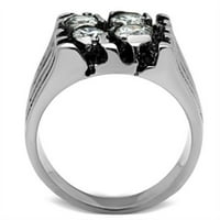 Luxe Ékszer tervez rozsdamentes acél férfi gyűrű CZ kövek-méret
