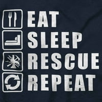 Eat Sleep Rescue Repeat tűzoltó Pulóver férfiaknak vagy nőknek Brisco márkák L
