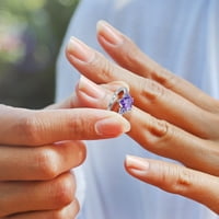 Természetes Ametiszt Cirkónia Ezüst gyűrű divat esküvői szív alakú gyűrű ékszerek férfi csillag gyűrű Rózsa évforduló