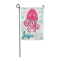ABC aranyos ábécé J betű rajzfilm medúza színes kerti zászló dekoratív zászló Ház Banner