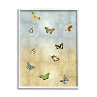 Különböző pillangó rovarmintás állatok és rovarok grafikus művészet fehér keretes művészeti nyomtatási fal művészet