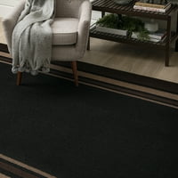 Mainstays Titan Stripe beltéri nappali szőnyeg, fekete, 60 84