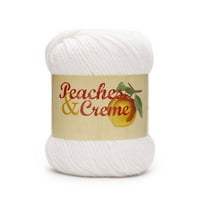 Peaches & Creme szilárd közepes pamutfonal, fehér 2,5 oz 70,9 G, Yard