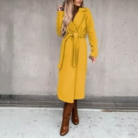 Zpanxa téli kabátok Női Alkalmi szilárd laza hosszú ujjú kardigán kabátok téli meleg viharkabát felsőruházat Sárga