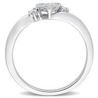 Miabella női karátos T.W. Gyémánt sterling ezüst csoportos szívgyűrű