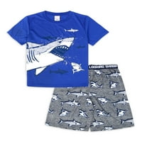 Jellifish gyerekek fiúk rövid ujjú felső és rövidnadrág pizsama alváskészlet, Méretek 4-16