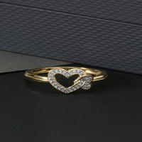 Imperial 1 10ct TDW Diamond Twin Heart Ring 10K sárga aranyban