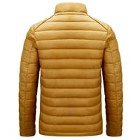 Tawop férfi téli kabátok Férfi szilárd alkalmi Stand-up gallér minimalizmus Cipzár Szélálló és meleg kabát sárga 10