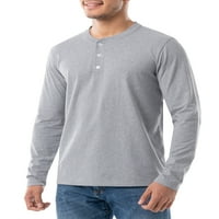 George férfi hosszú ujjú Henley póló, Méretek XS-3XL